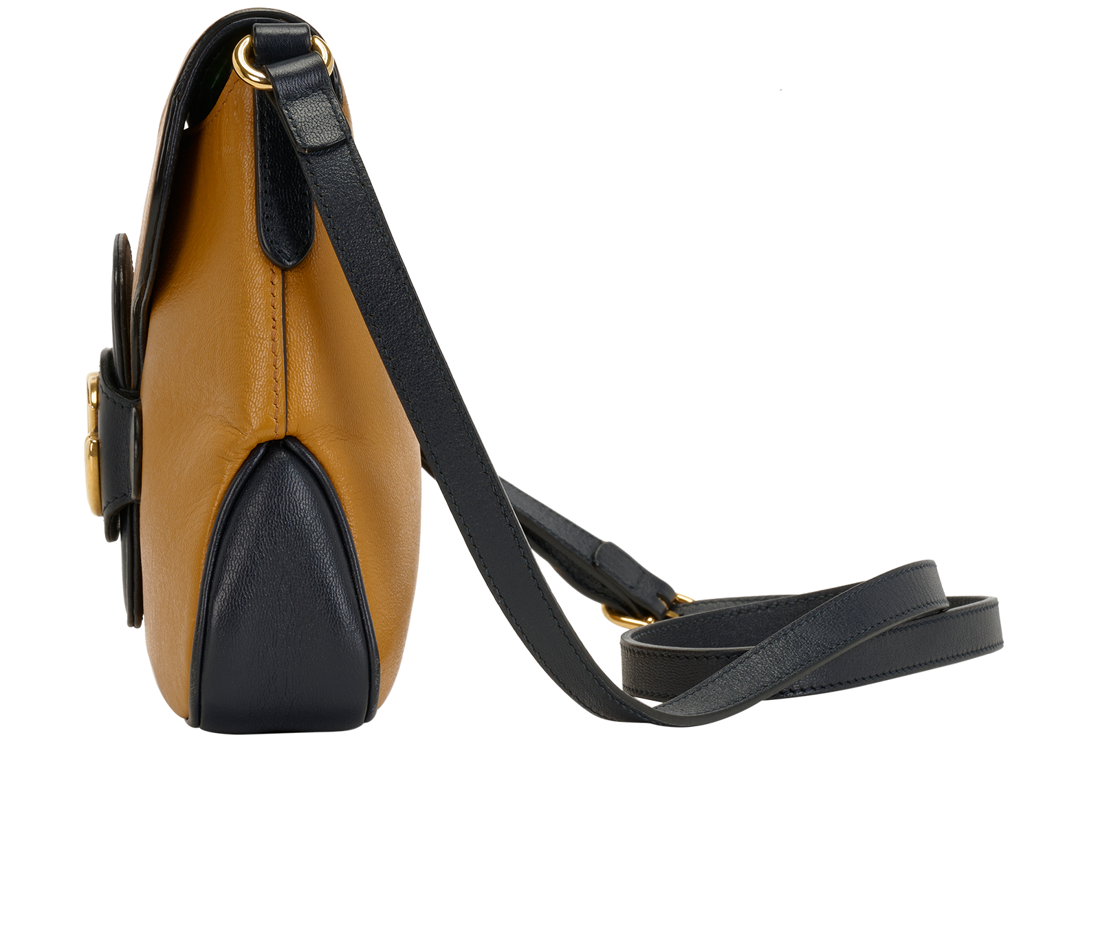 GG Logo Small Messenger, &pound;550, Handbags, Blue/Orange, Leather, Bottom view